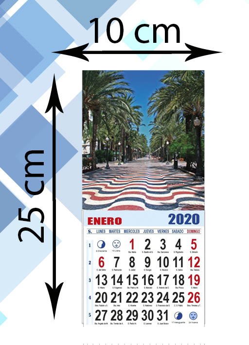 Calendario Magnético 7x15 cms